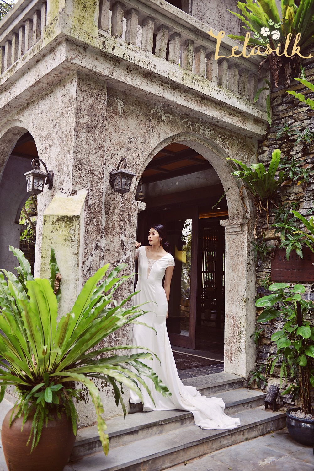 Lowback Bridal Gown - Mermaid Wedding Dress - Fitted Silk Wedding Dress