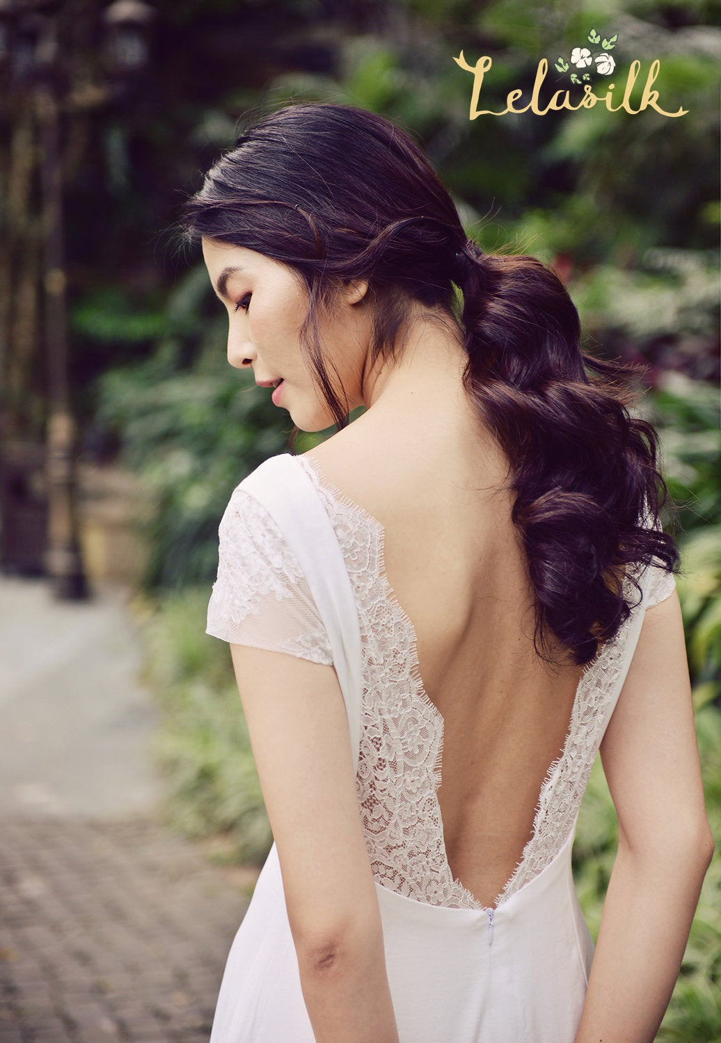 Lowback Bridal Gown - Mermaid Wedding Dress - Fitted Silk Wedding Dress