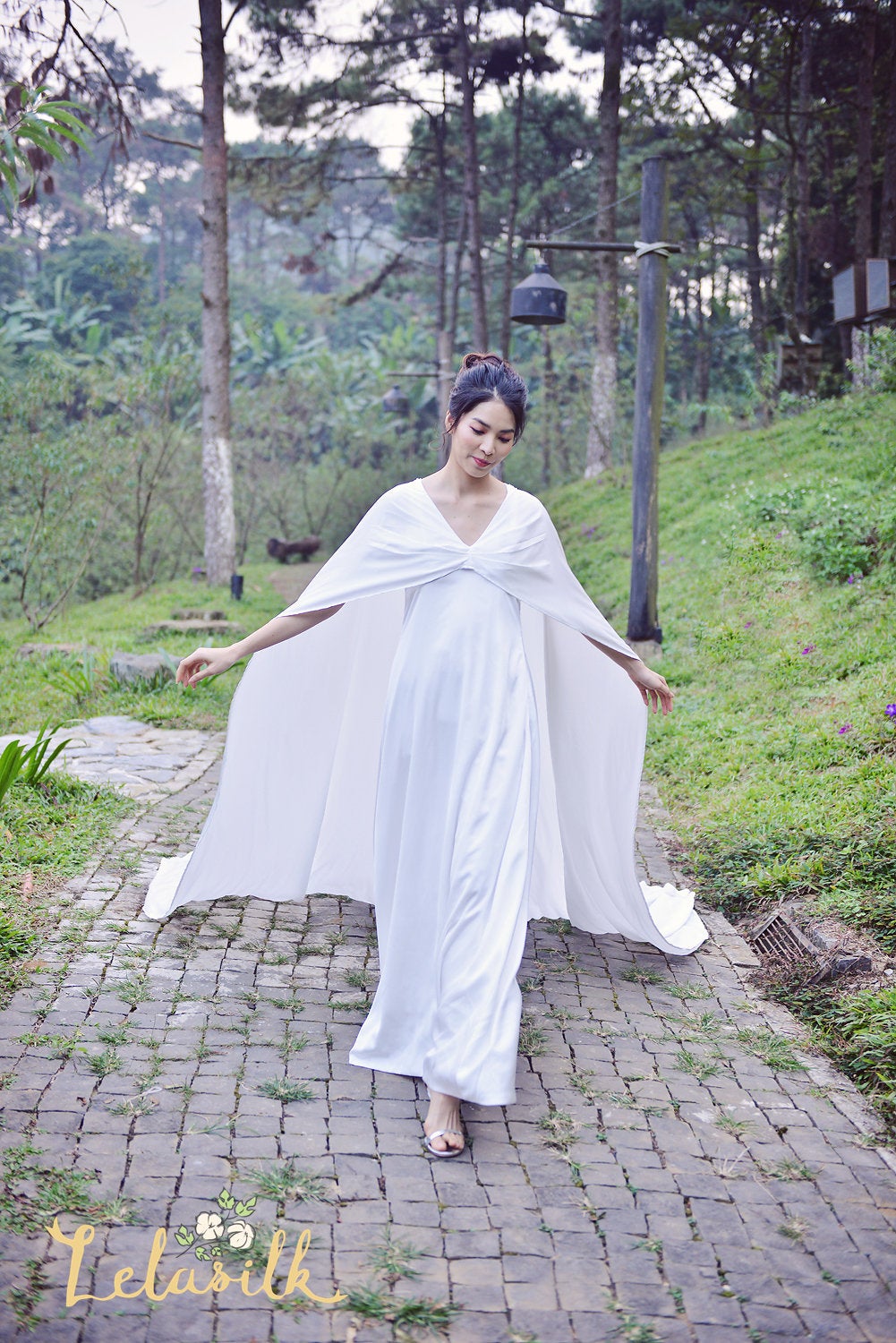 Bridal Kaftan Dress - Fun Silk Wedding Dress - Long Silk Dress