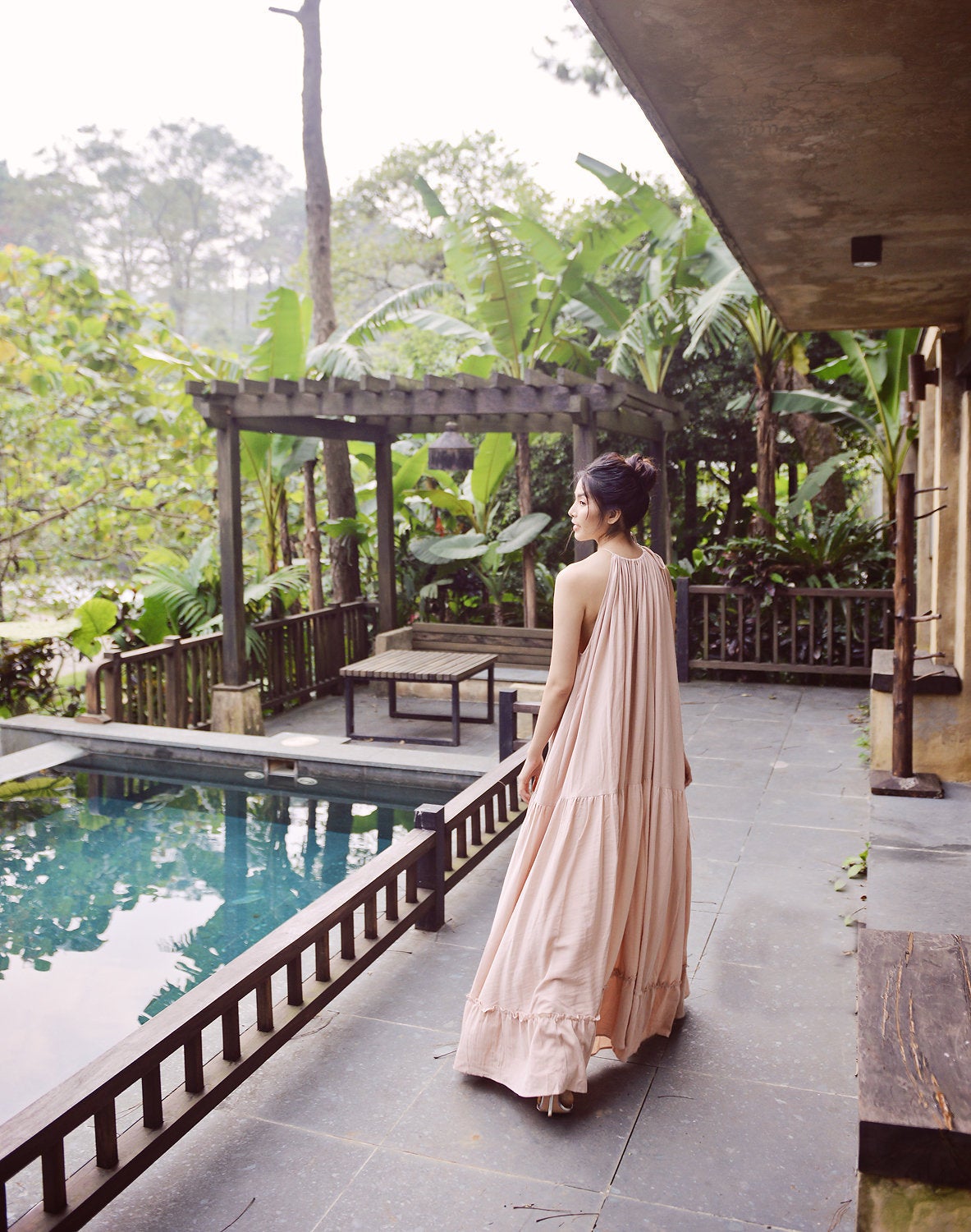 Long Cotton Dress - Organic Cotton Dress - Resort Beach Dress - Natural Fabric