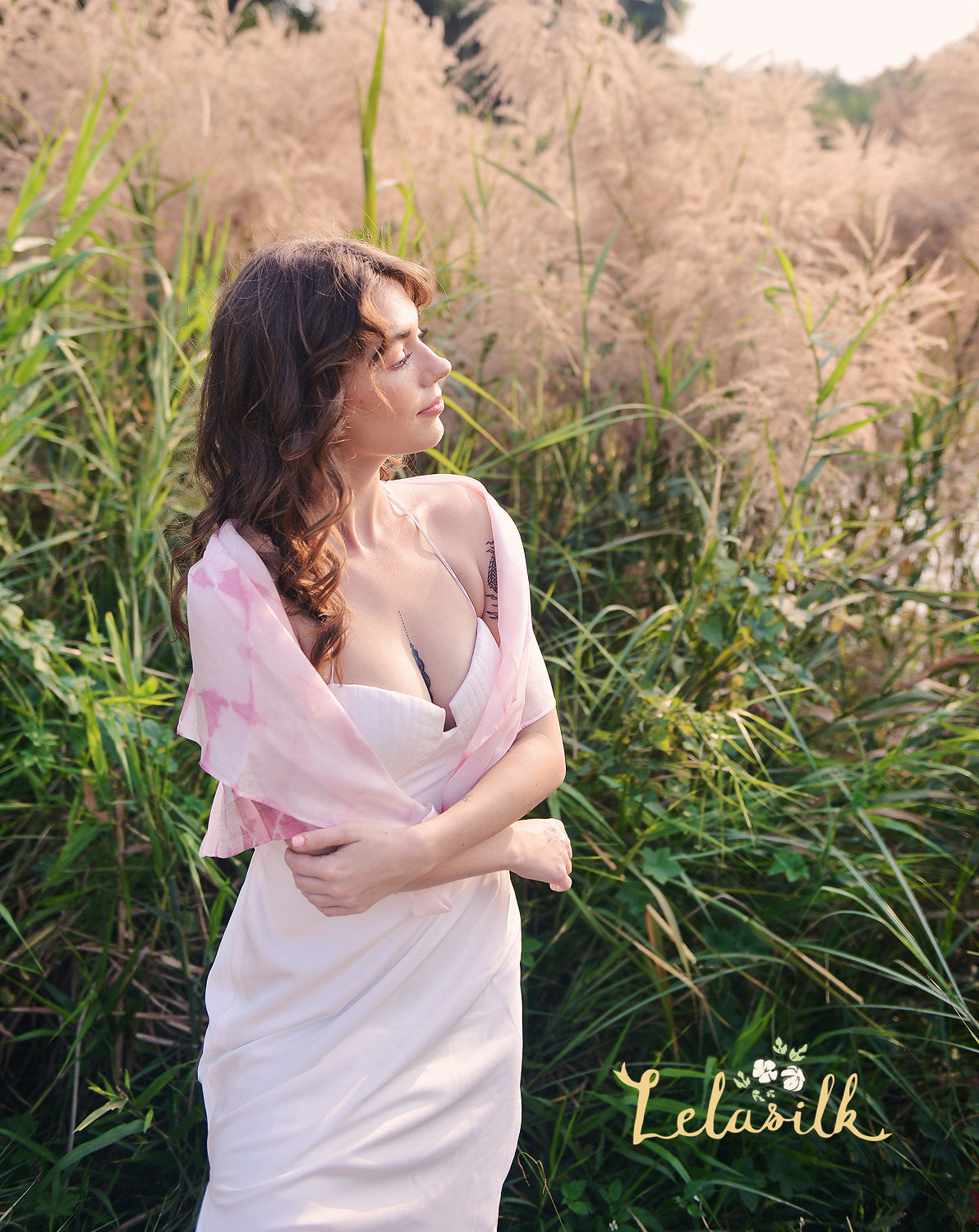 Square Silk Scarf - Natural Dyed Scarf - Light Raw Real Silk Scarf - Girlfriend Gift Ideas - Gift for Wife - Best Gift Ideas