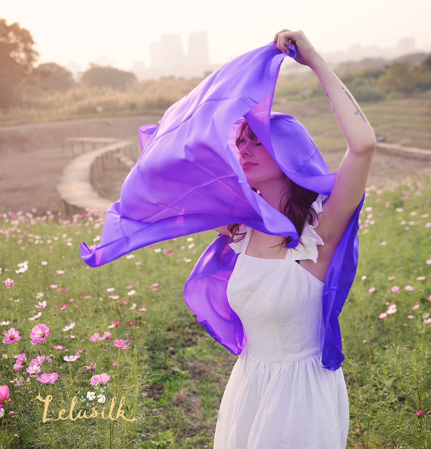 Real Silk Scarf - Women Long Silk Scarf - Gift for her