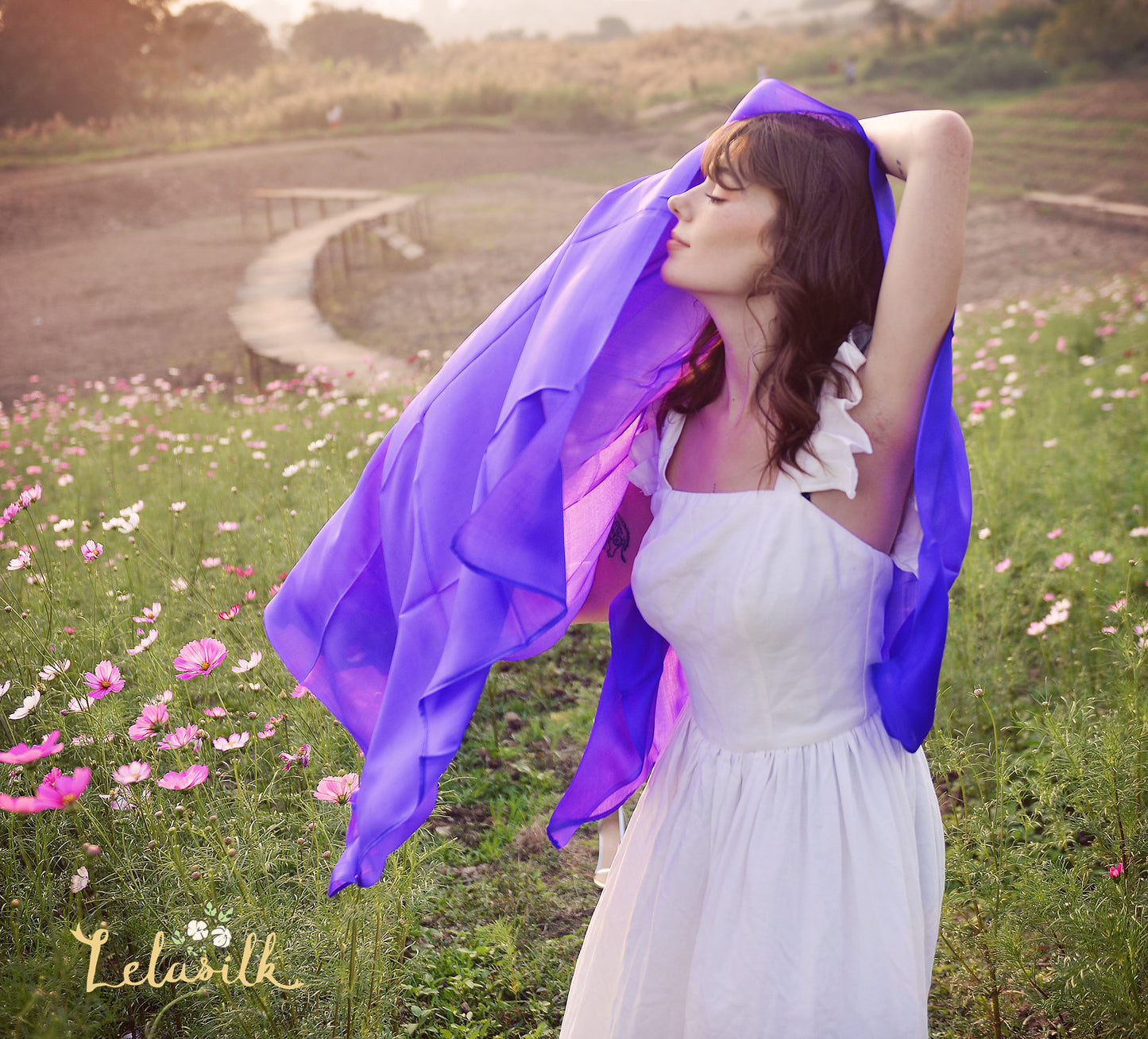 Real Silk Scarf - Women Long Silk Scarf - Gift for her