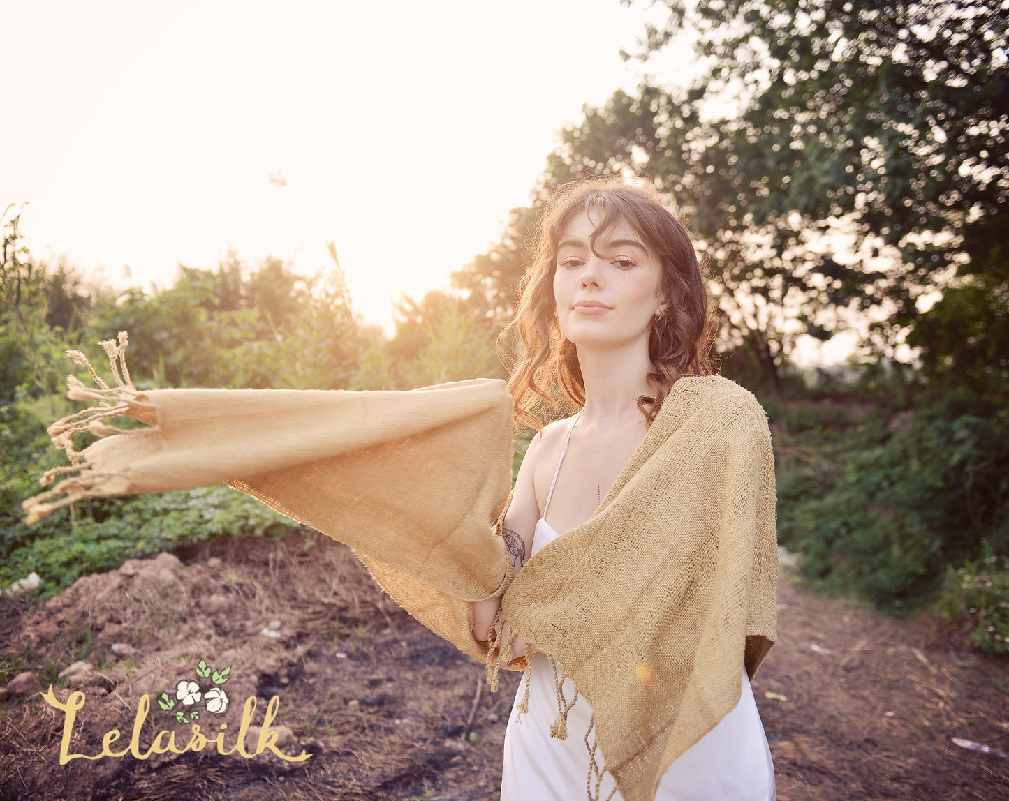 Bohemian Wrap Scarf - Warm Woven Long Scarf - Winter Tassel Shawl - Silk Oversized Scarf