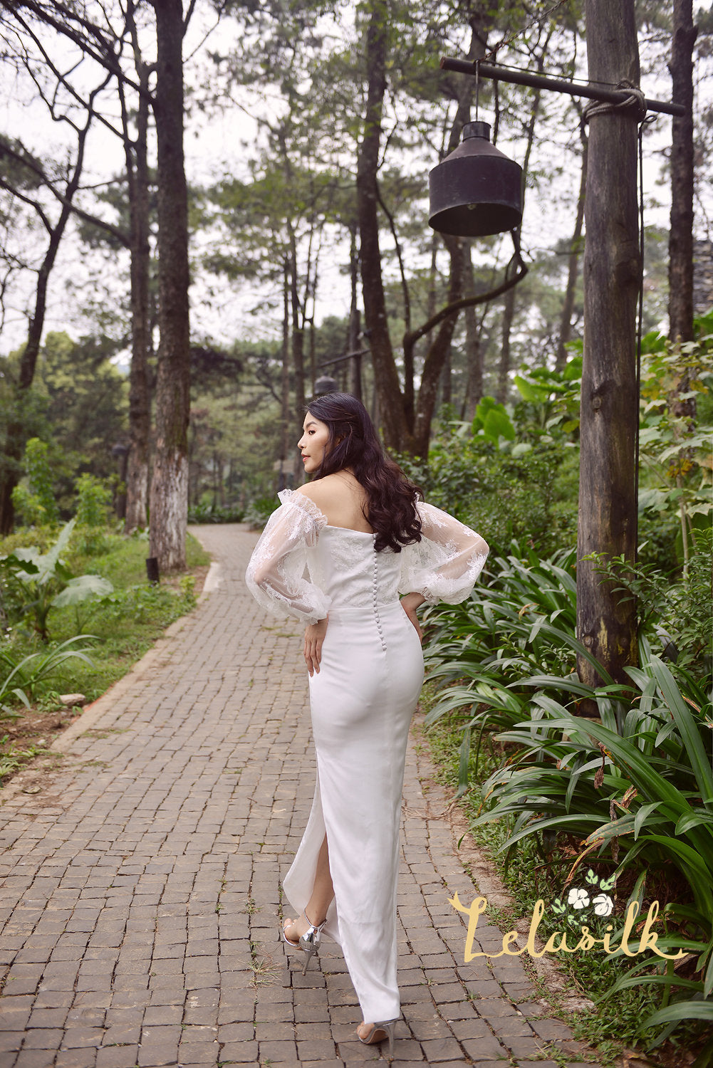 Off Shoulder Lace Wedding Dress - Lace Bridal Dress - White Lace Dress