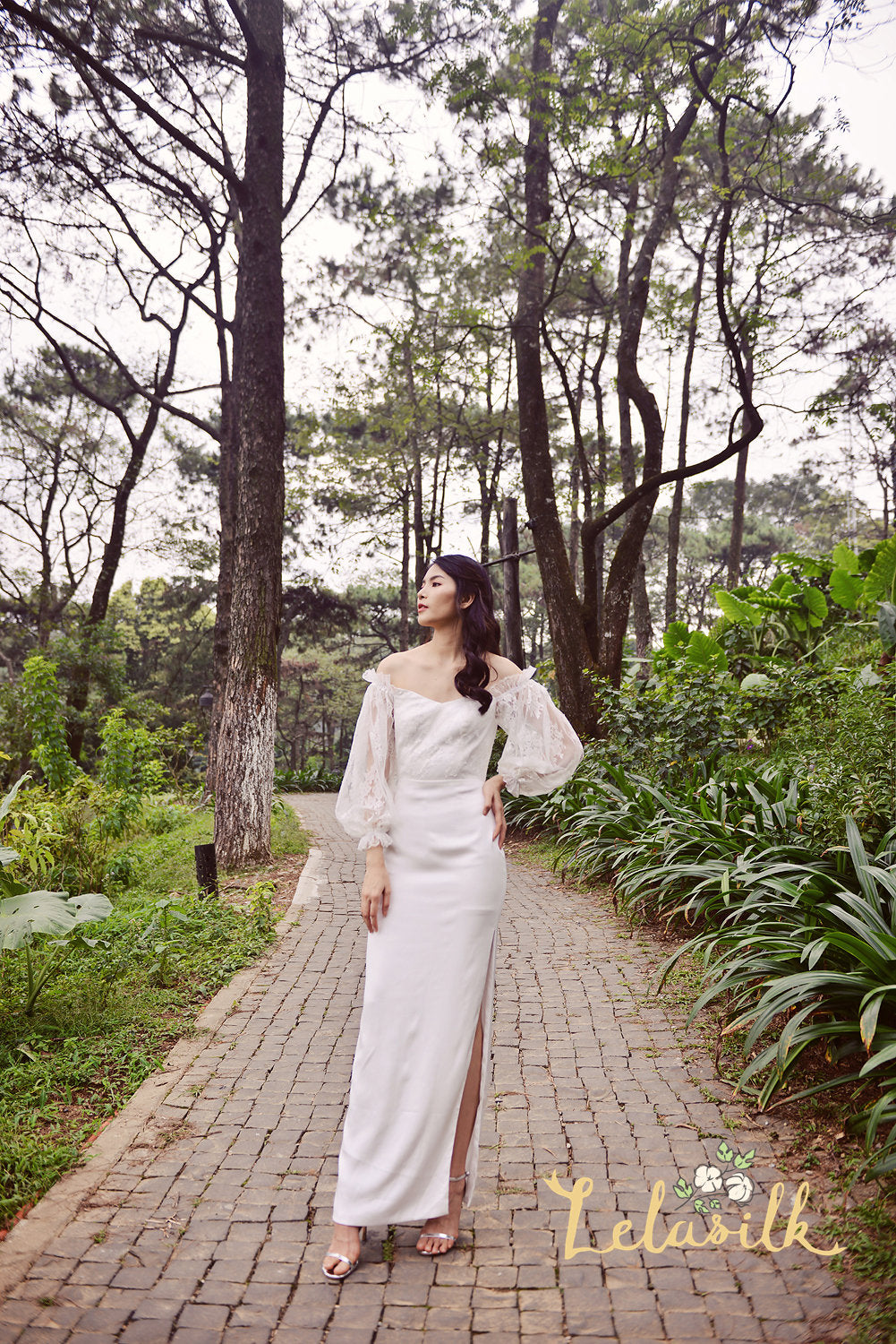 Off Shoulder Lace Wedding Dress - Lace Bridal Dress - White Lace Dress