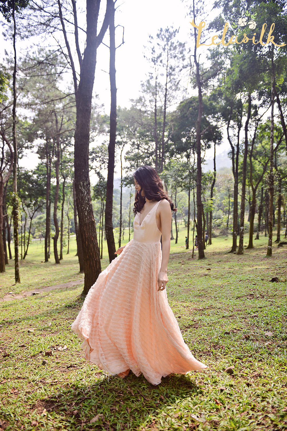 Lowback Wedding Dress - Boho Bridal Gown - Outdoor Wedding Dress