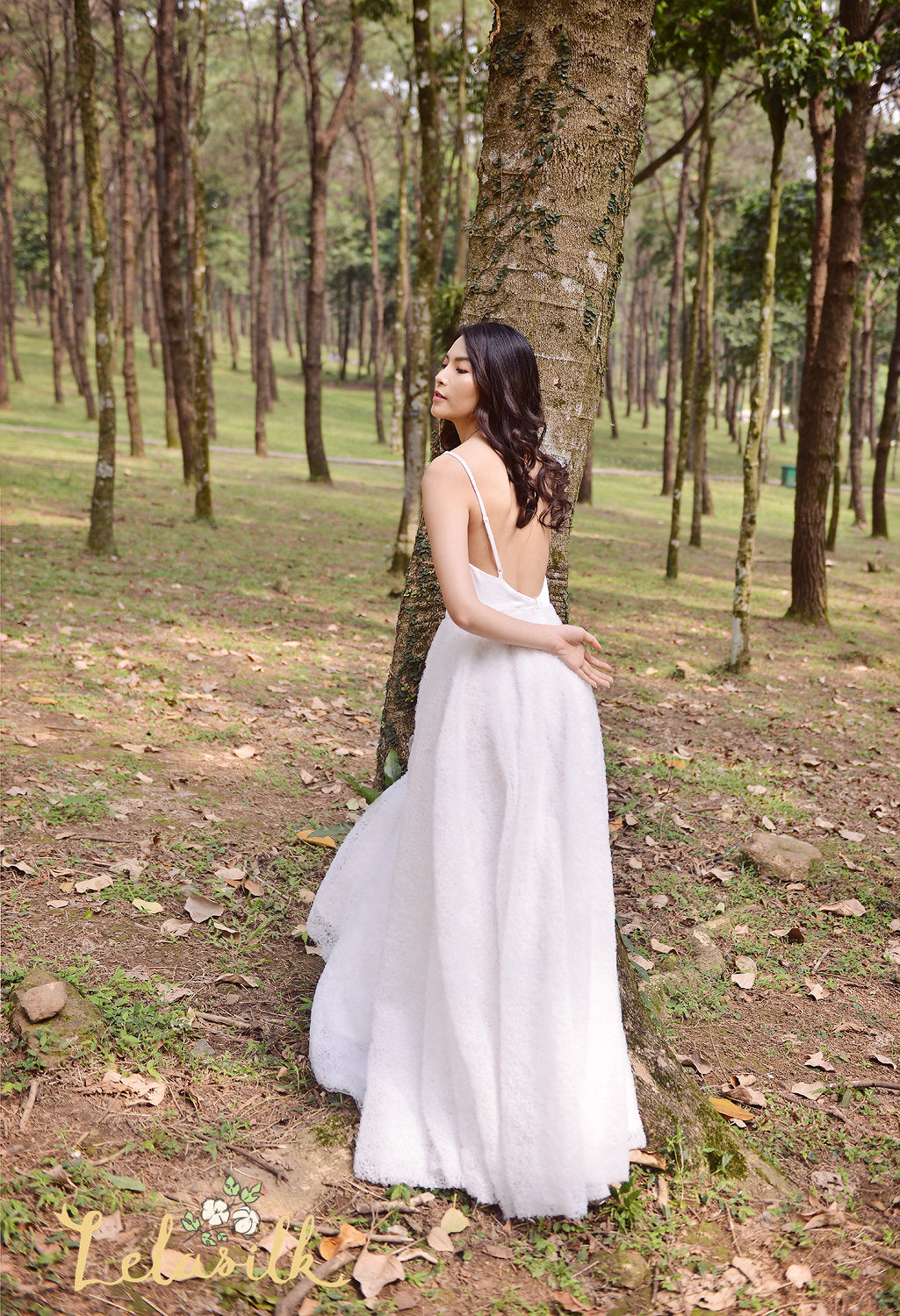 Lowback Wedding Dress - Boho Bridal Gown - Outdoor Wedding Dress