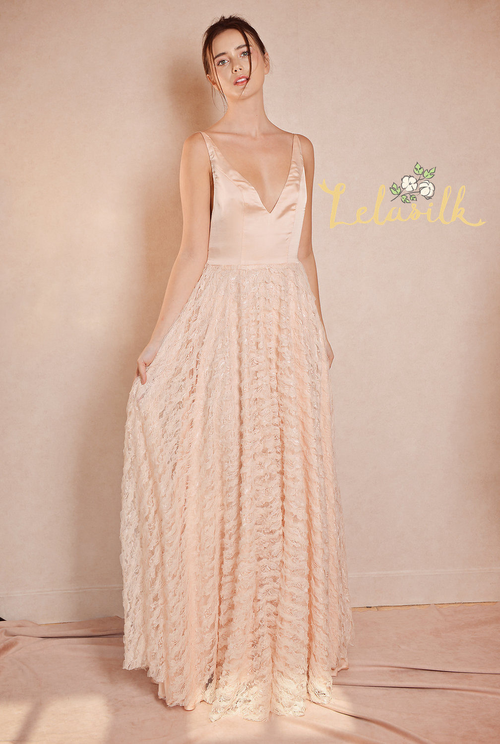 Lowback Wedding Dress - Boho Bridal Gown - Outdoor Wedding Dress