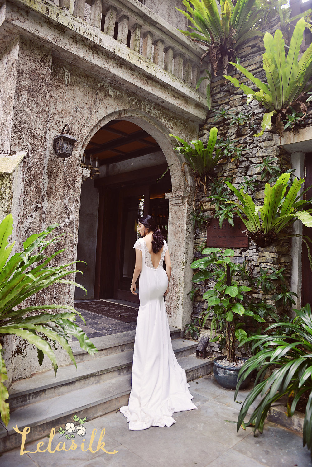 Lowback Bridal Gown - Mermaid Wedding Dress - Fitted Silk Wedding Dress
