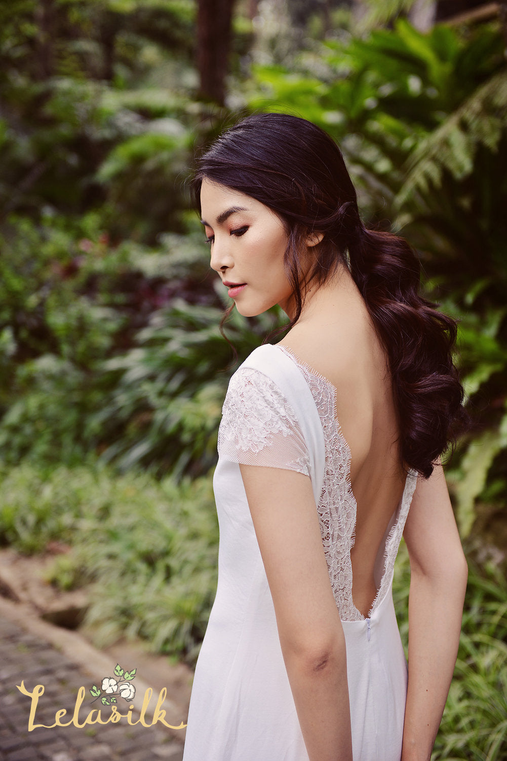 Lowback Bridal Gown - Mermaid Wedding Dress - Fitted Silk Wedding Dress