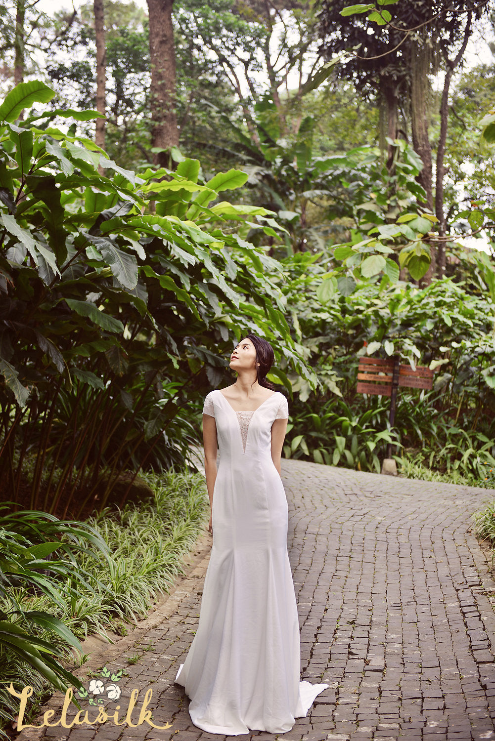 Lowback Bridal Gown - Mermaid Wedding Dress - Fitted Silk Wedding Dress