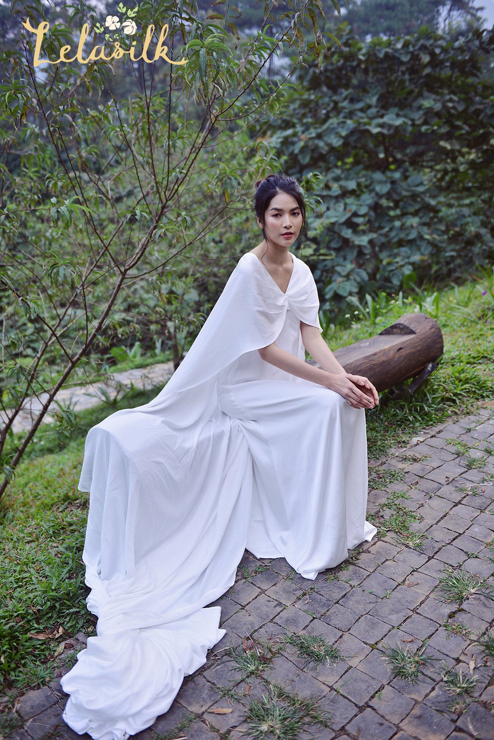 Bridal Kaftan Dress - Fun Silk Wedding Dress - Long Silk Dress