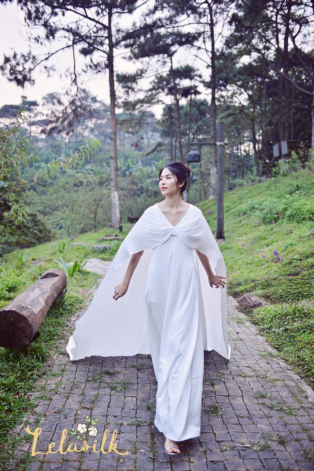 Bridal Kaftan Dress - Fun Silk Wedding Dress - Long Silk Dress