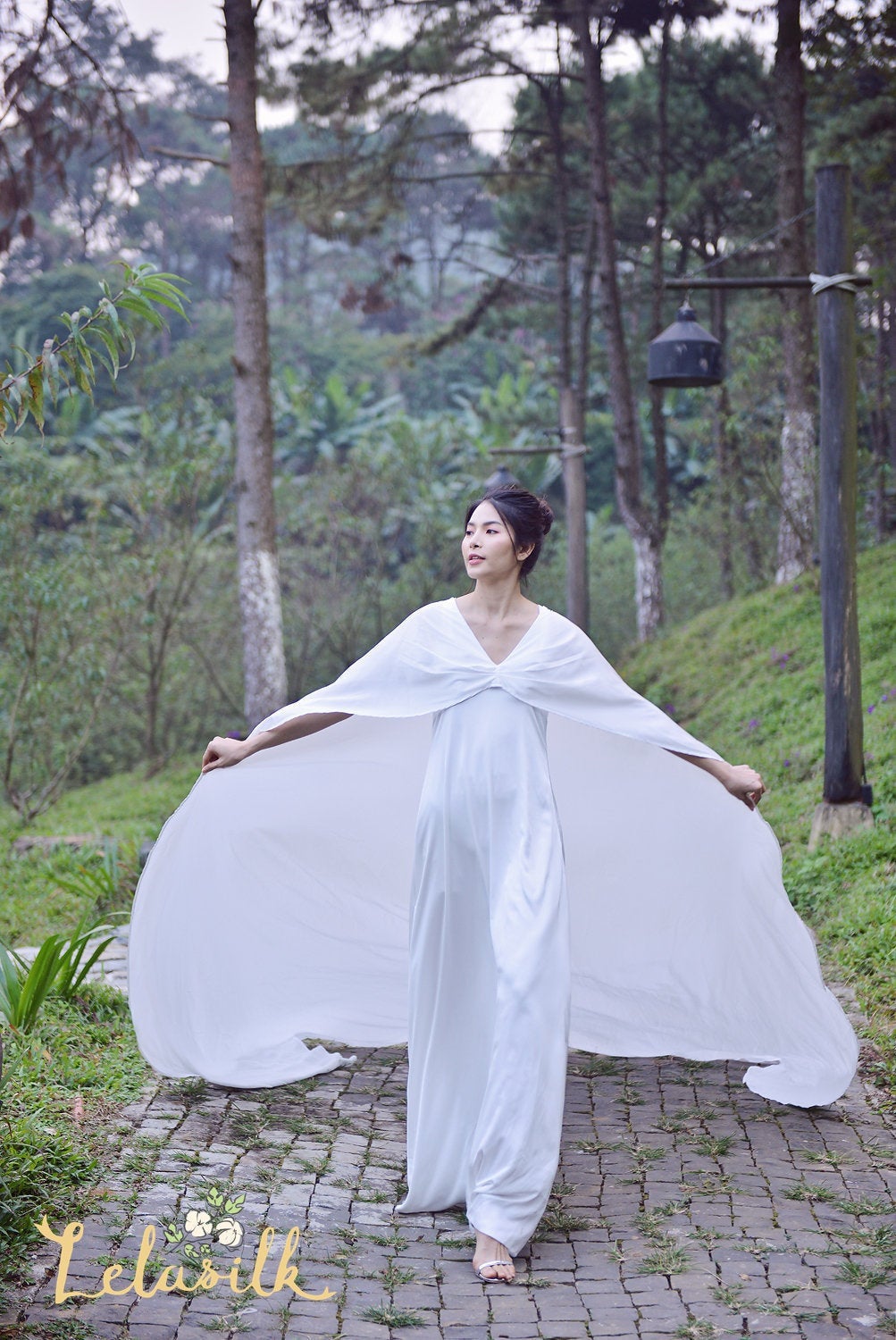 Bridal Kaftan Dress - Fun Silk Wedding Dress - Long Silk Dress
