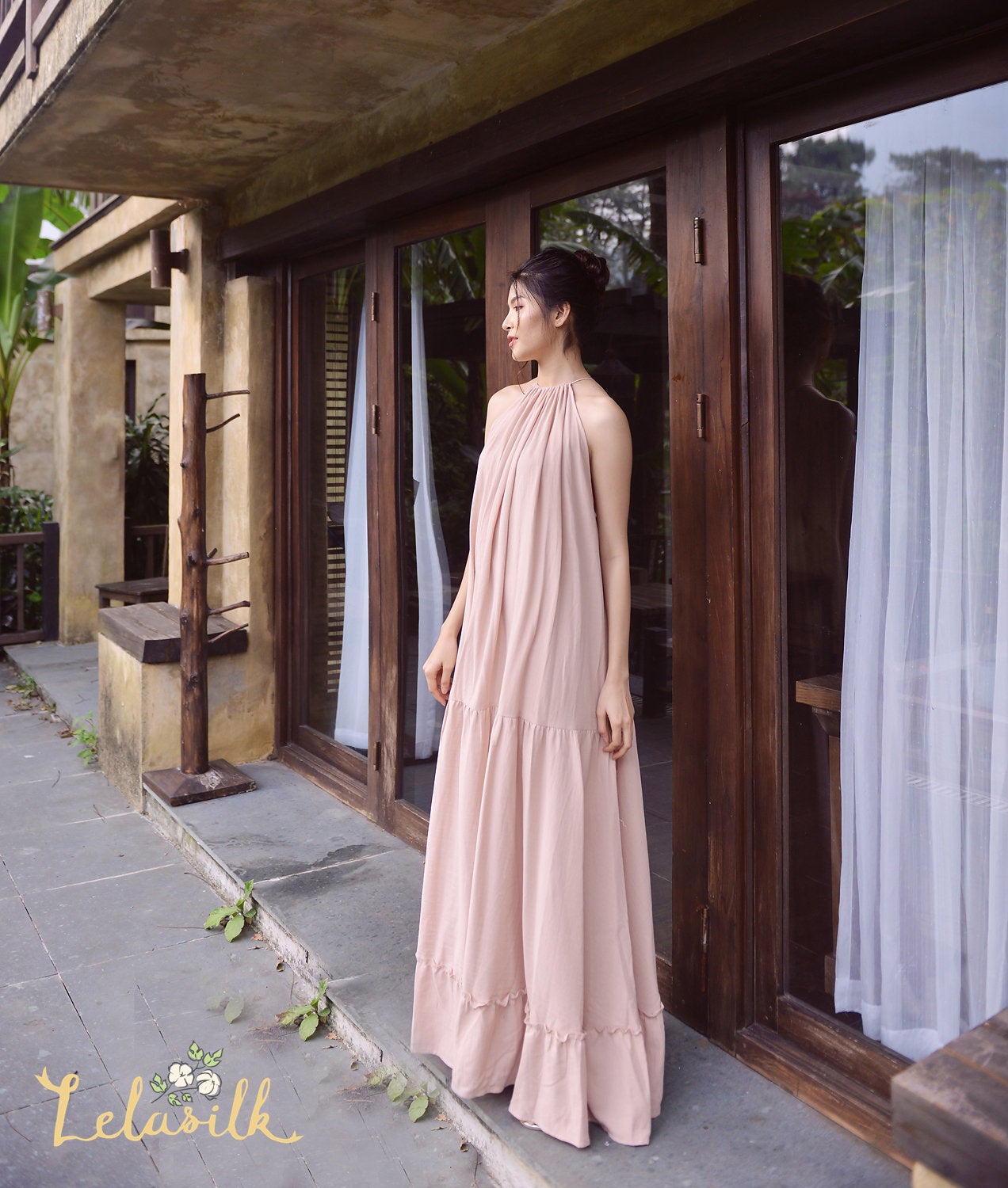 Long Cotton Dress - Organic Cotton Dress - Resort Beach Dress - Natural Fabric