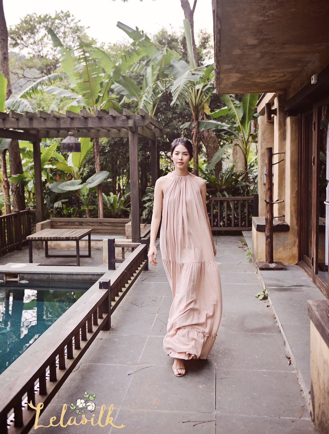 Long Cotton Dress - Organic Cotton Dress - Resort Beach Dress - Natural Fabric