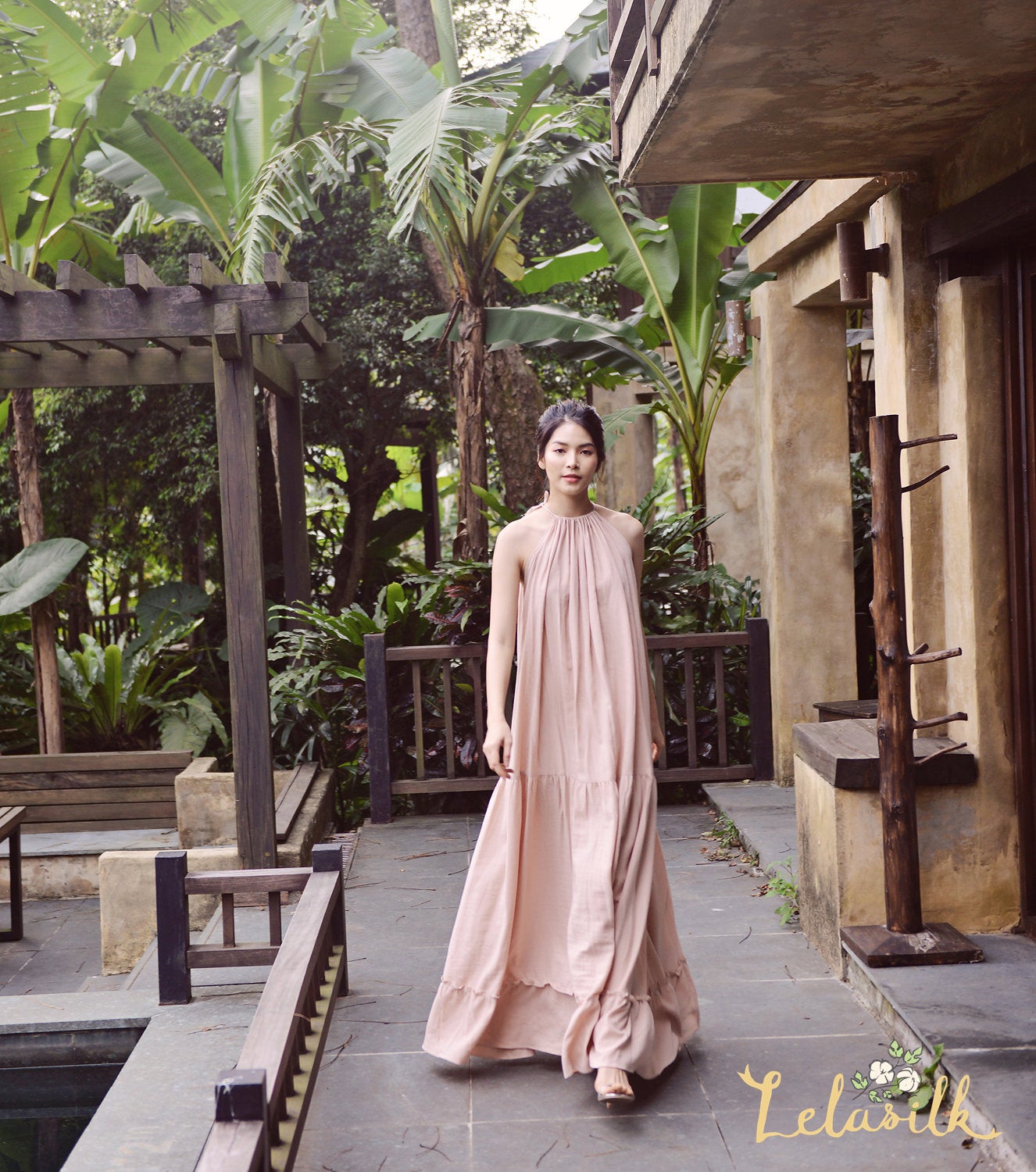 Long Cotton Dress - Organic Cotton Dress - Resort Beach Dress - Natural Fabric