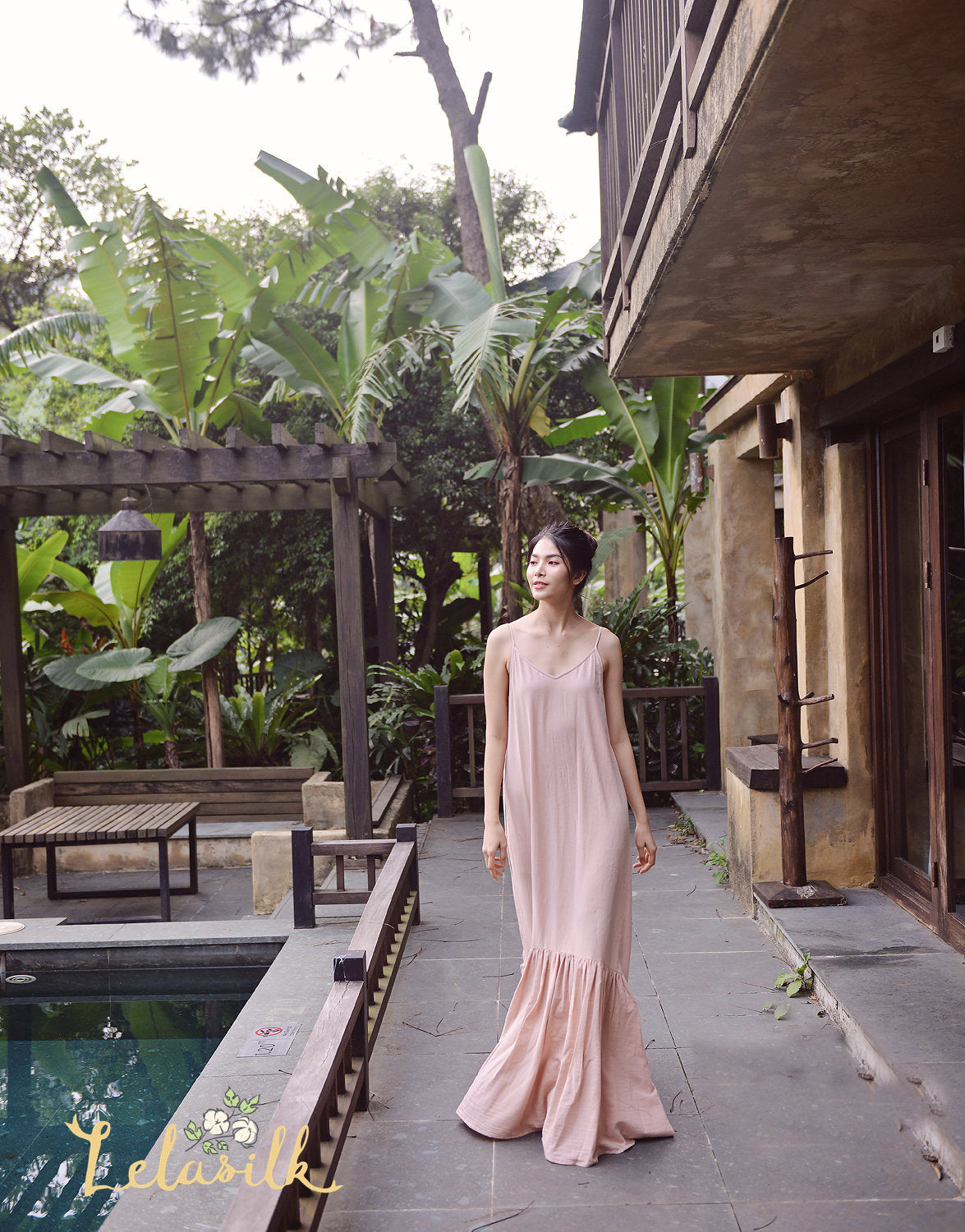 Backless Cotton Dress - Openback Cotton Dress - Sexy Resort Dress