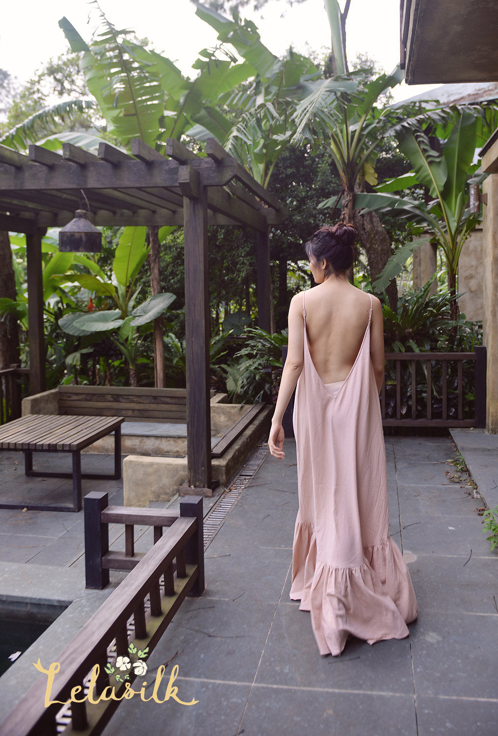 Backless Cotton Dress - Openback Cotton Dress - Sexy Resort Dress