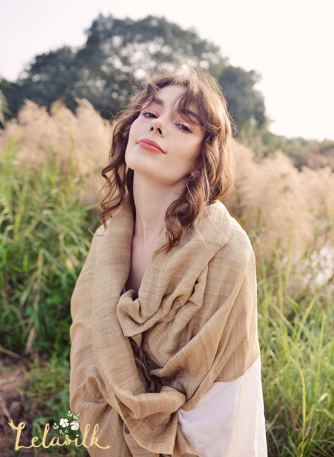 Woven Silk Scarf - Warm Thick Silk Scarf - Long Scarf Women - Gift for Mother