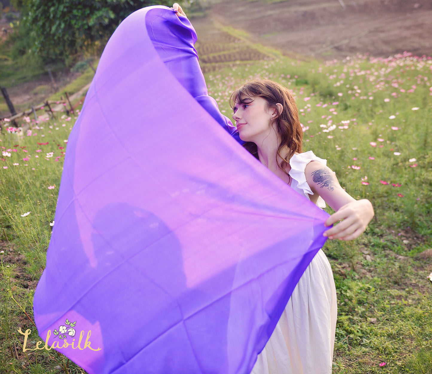 Real Silk Scarf - Women Long Silk Scarf - Gift for her