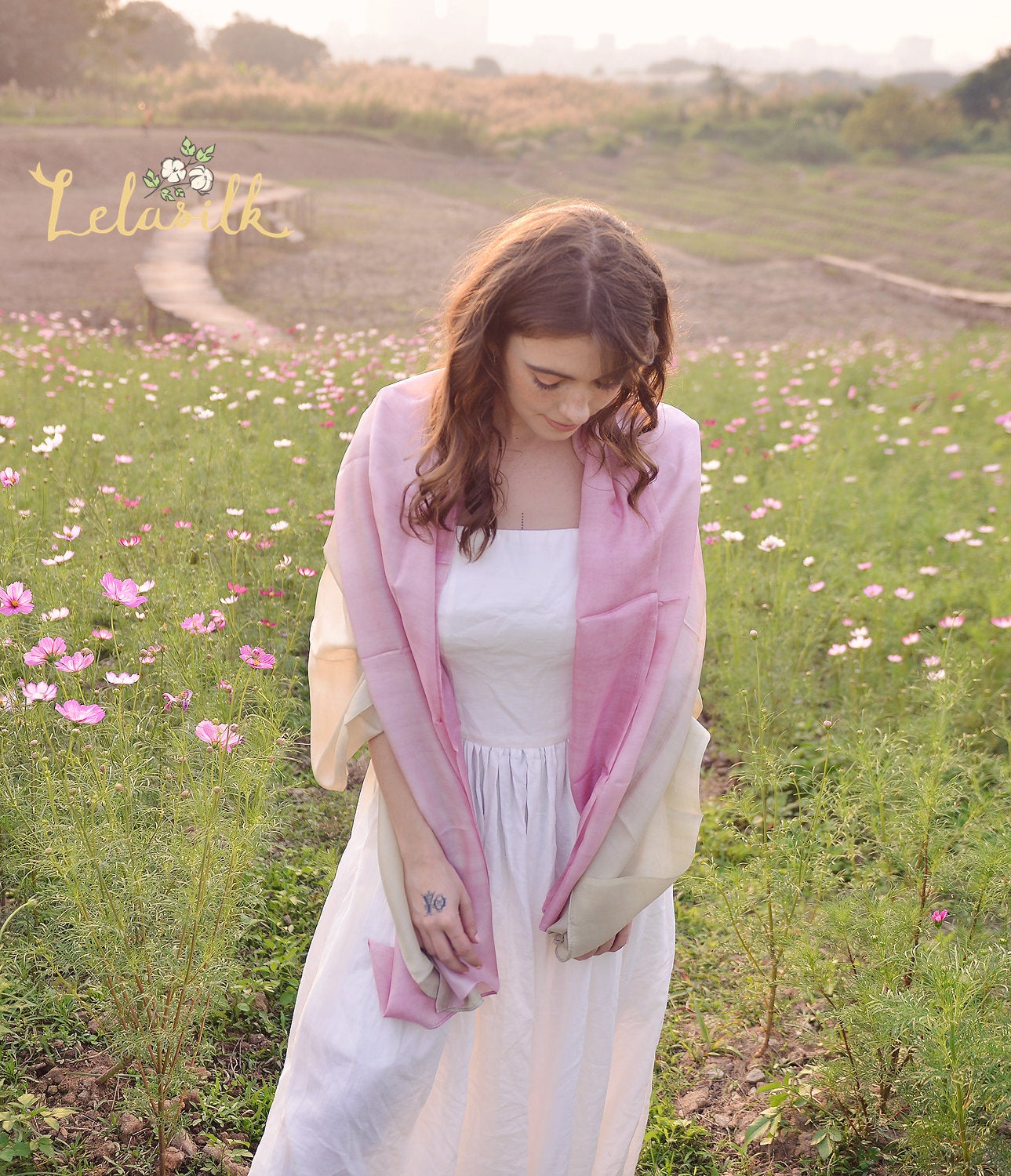 Lightweight Silk Scarf - Ombre Silk Scarf - Natural Dyed Scarf - Gift For Mother