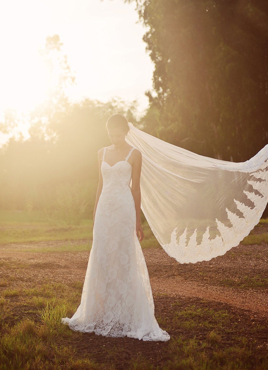 Trumpet Lace Wedding Gown - Lace Wedding Dress - Bridal Lace Gown - Tailor to your measurements