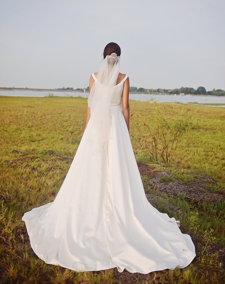 Ballgown Wedding Dress - Ivory Classic Bridal Gown - Silk Wedding Dress