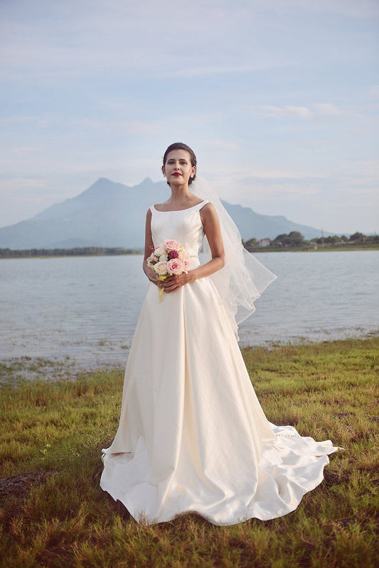 Ballgown Wedding Dress - Ivory Classic Bridal Gown - Silk Wedding Dress