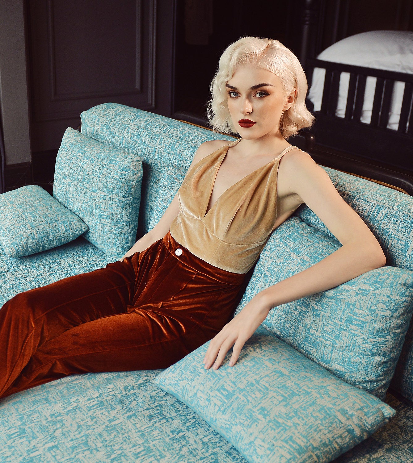 Velvet Bodysuit Lingeries - Velvet Women Top - Gift for Her