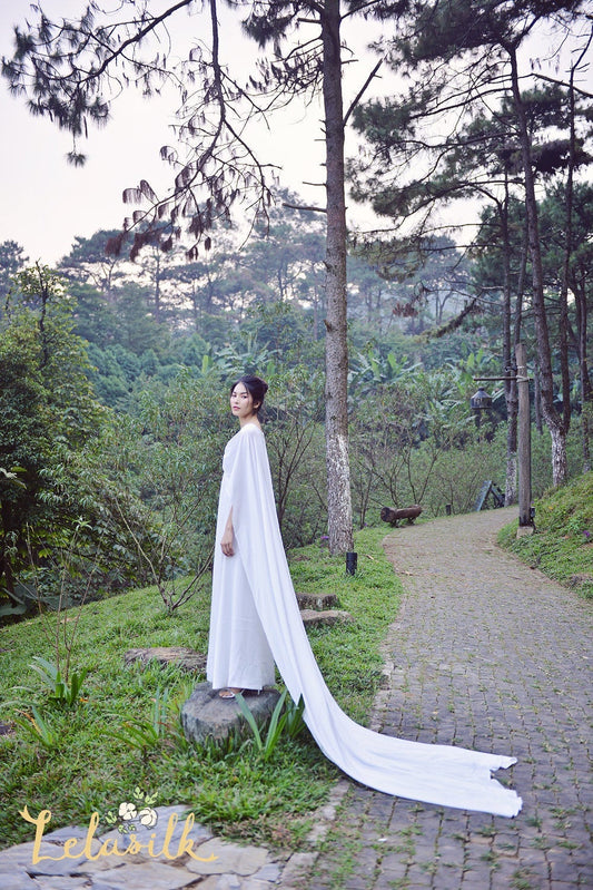 Bridal Kaftan Dress - Fun Silk Wedding Dress - Long Silk Dress