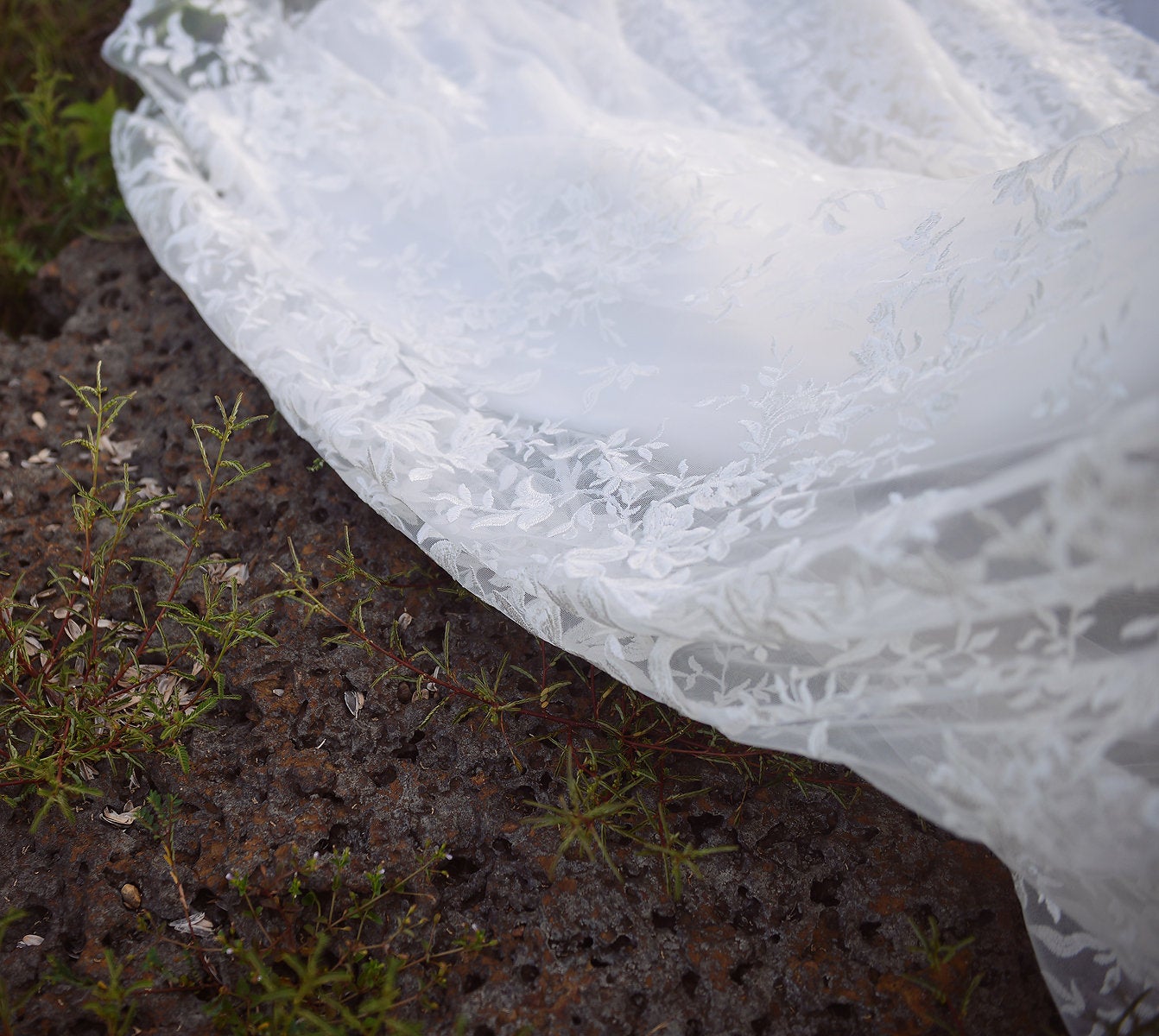 Lace Bridal Gown - Long Sleeves - DeepV Neckline Wedding Dress - LelaSilk Wedding Dress - Custom Wedding Dress