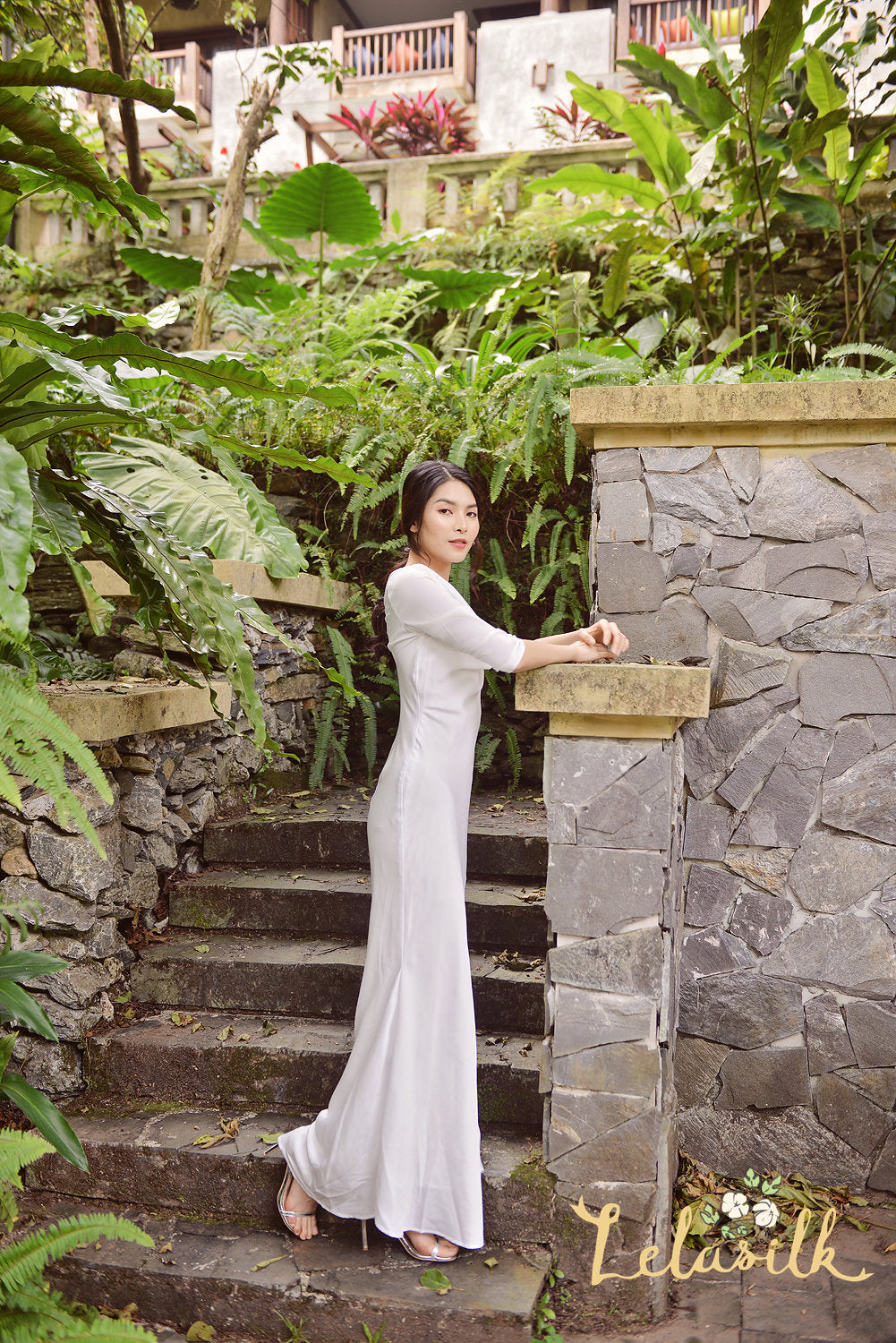 CANDACE Cowl Neck Silk Dress
