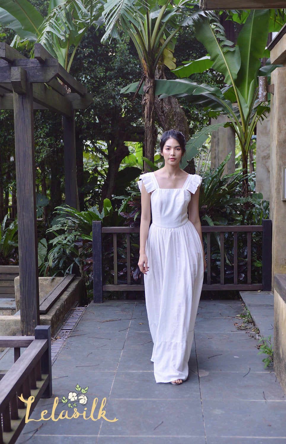 Long Cotton Dress - Long Beach Dress - Women Organic Clothing