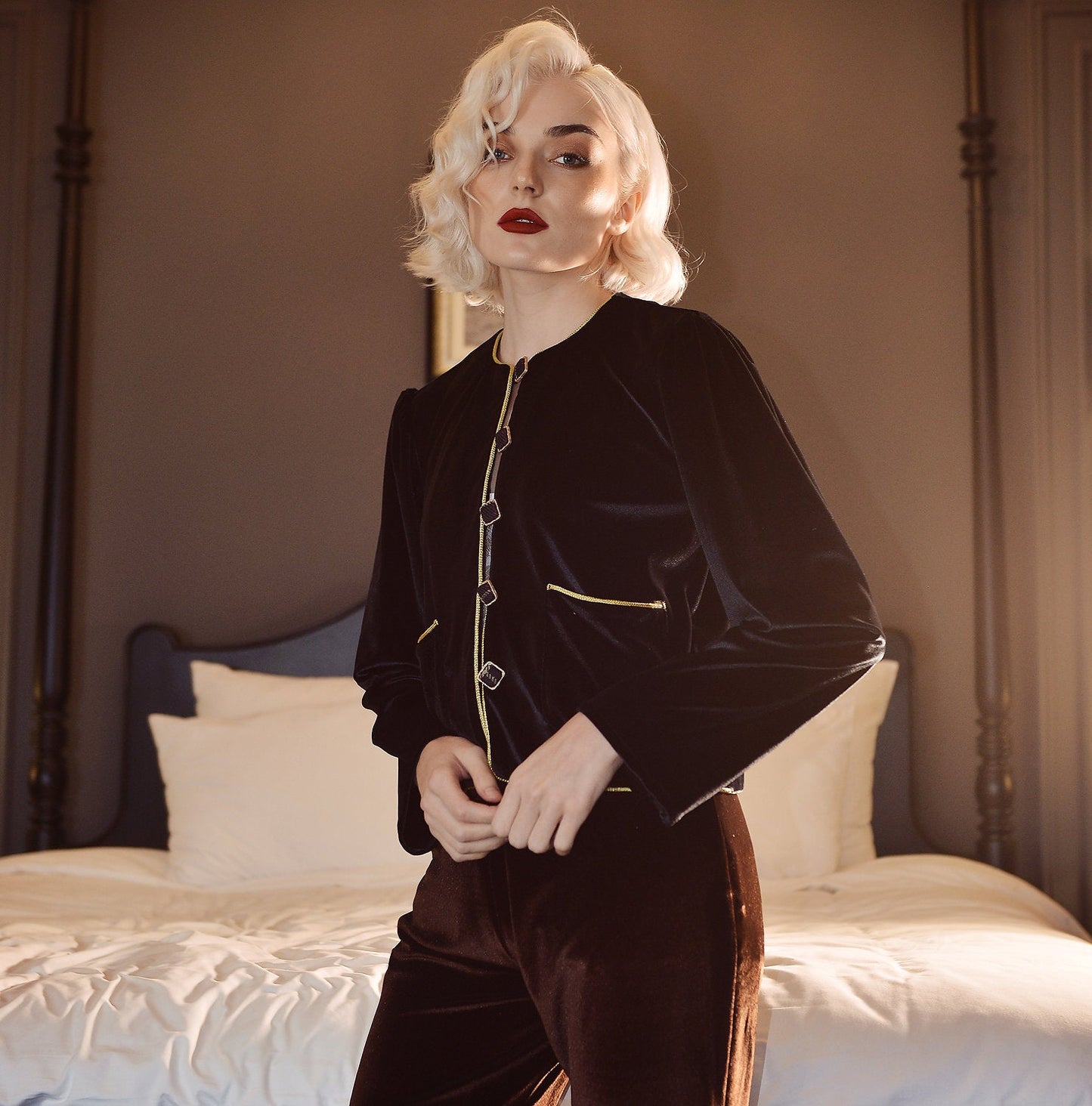 Velvet Blazer Suit - Women Short Blazer - Velvet Jacket for Women