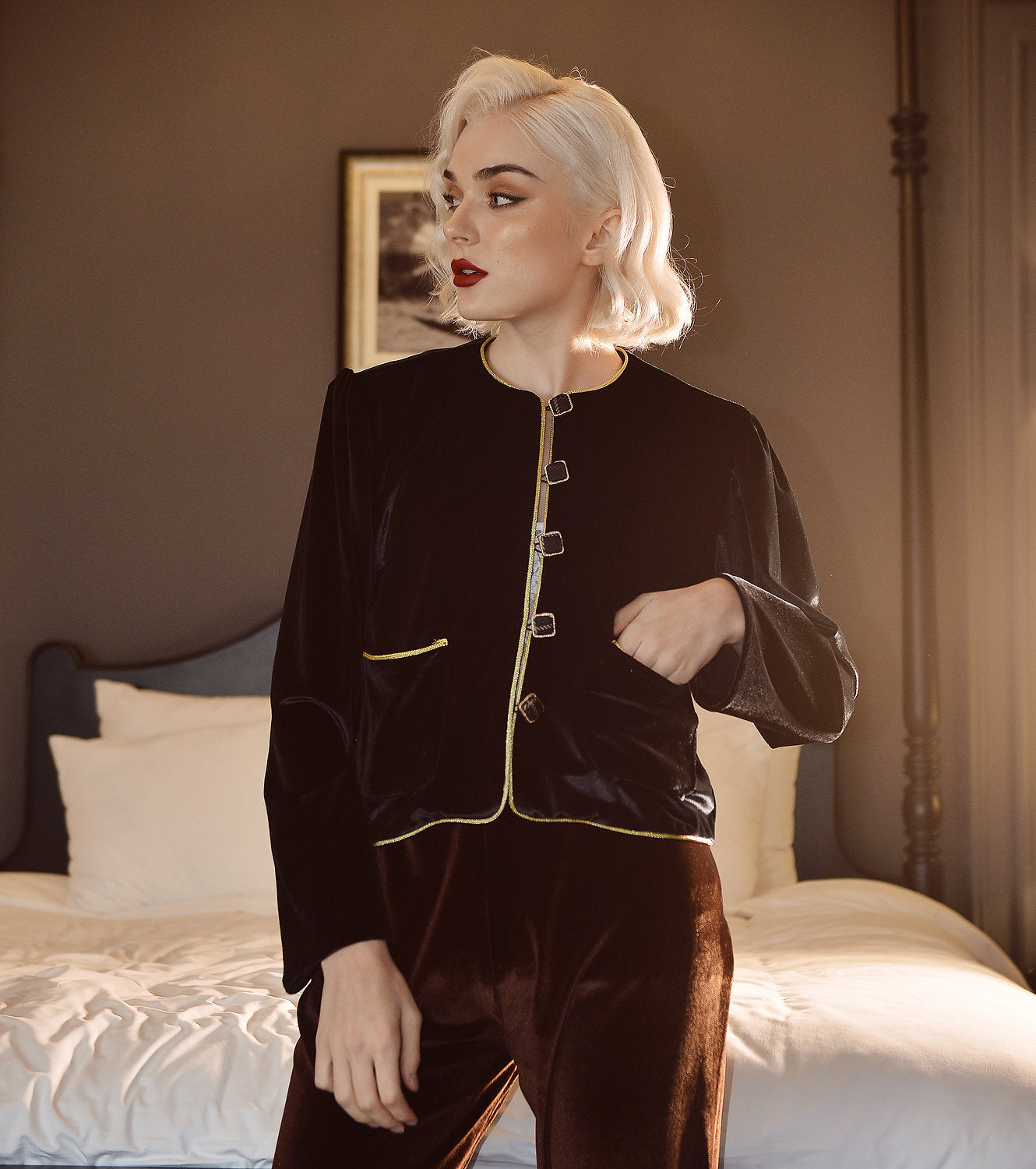 Women Blazer Jacket - Women Short Blazer - Velvet Jacket for Women