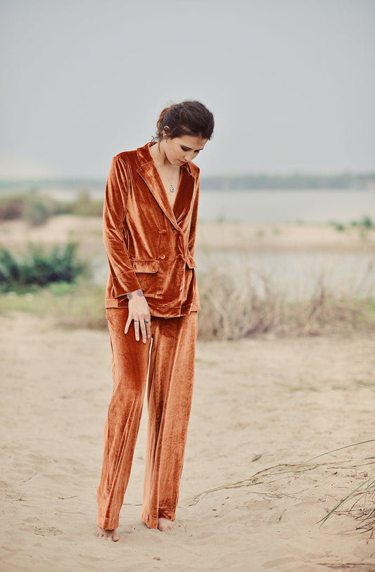 Winter Velvet Pajamas - Velvet Suit Women - Winter Women PJs - Velvet Women Set