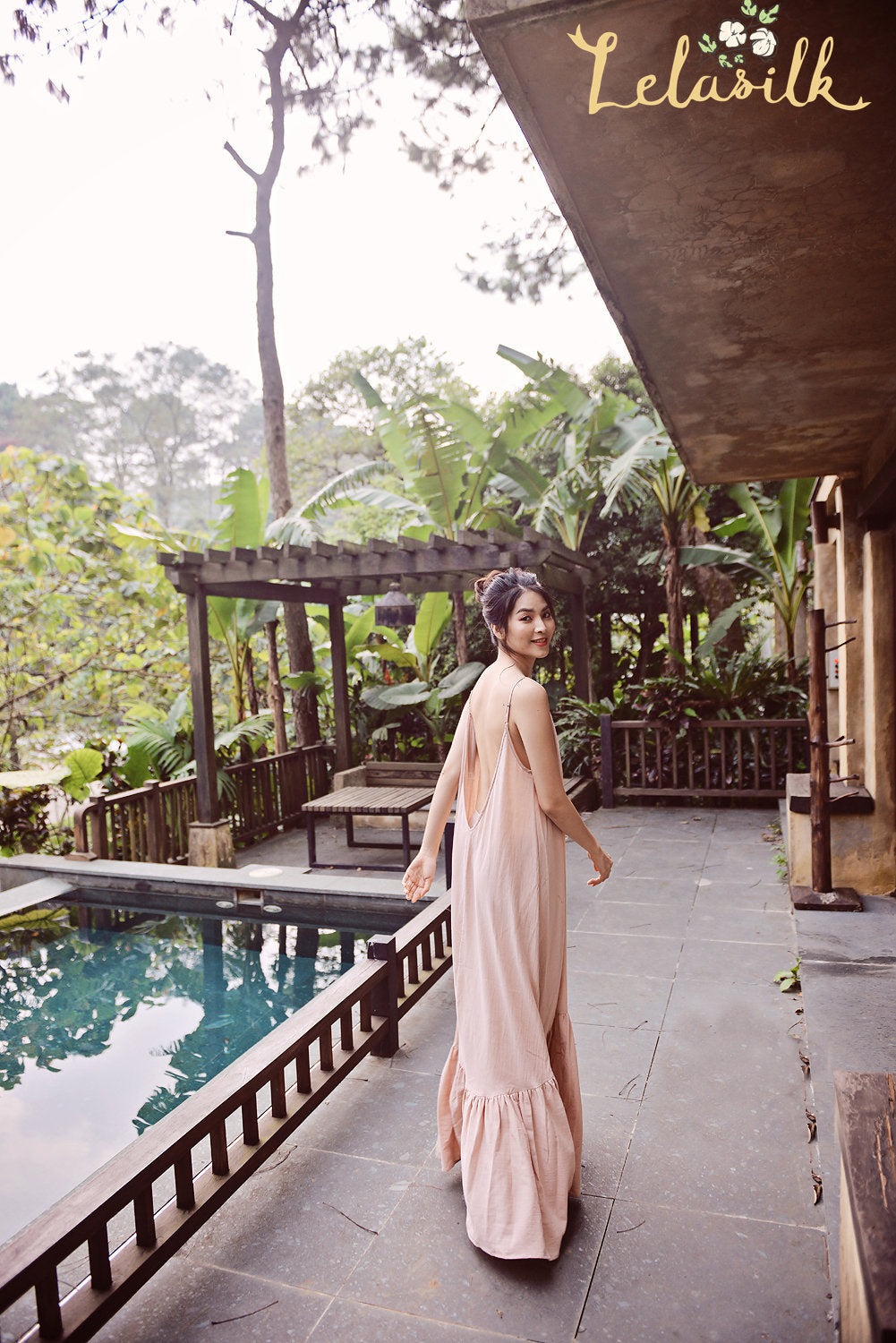 Backless Cotton Dress - Openback Cotton Dress - Sexy Resort Dress