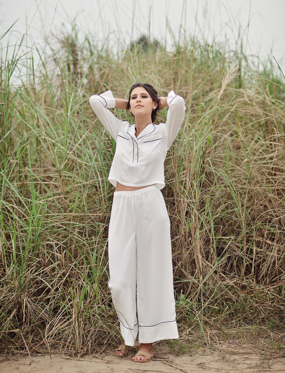 White Silk Pajamas - Silk Women Homewear - Women Breastfeeding PJs - Baby Shower Gift - Gift for Mother