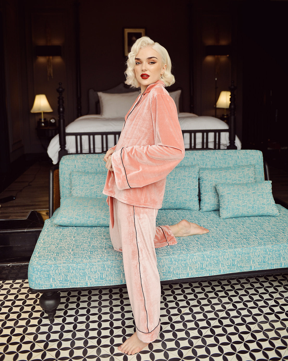 Long Sleeve Pajamas for Women - Winter Velvet Pajamas - Velvet Women PJs - Gift for Her