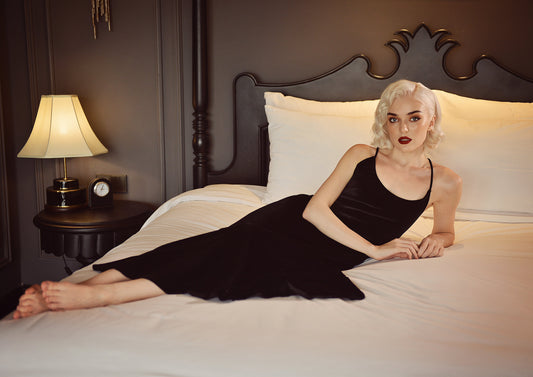 Velvet Openback Slip Dress - Velvet Slip Dress - Lowback Velvet Dress