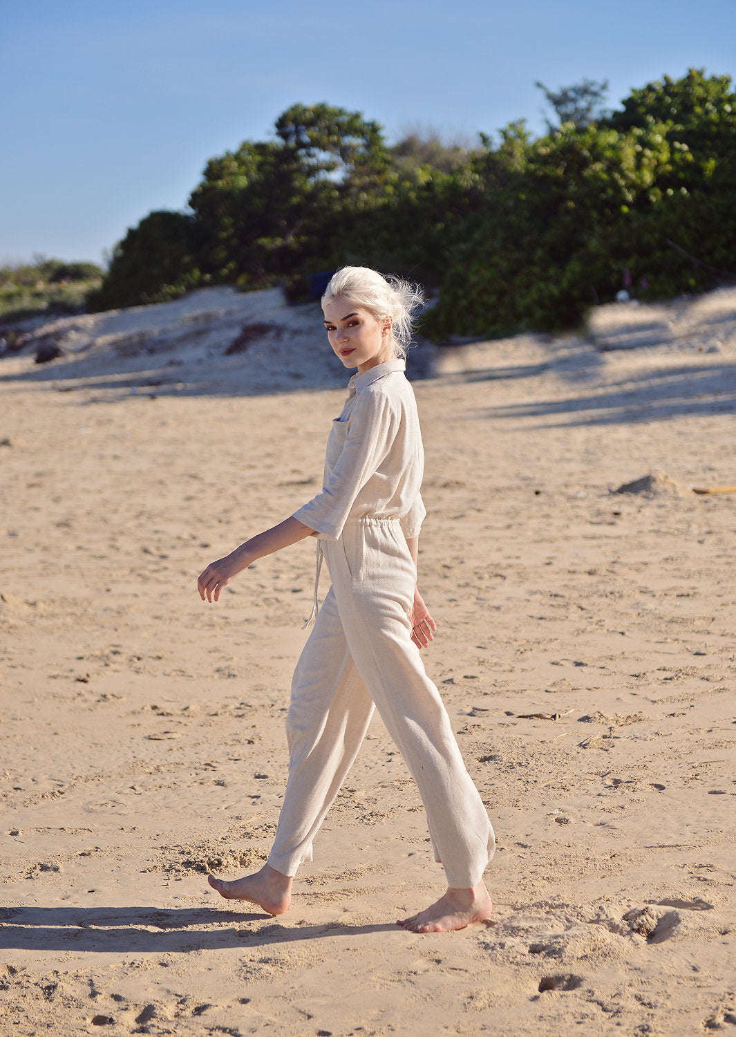 Women Loungewear Linen - Summer Comfortwear - Women Jumpsuit Overalls - Organic Clothing - Cotton Long Jumpsuit