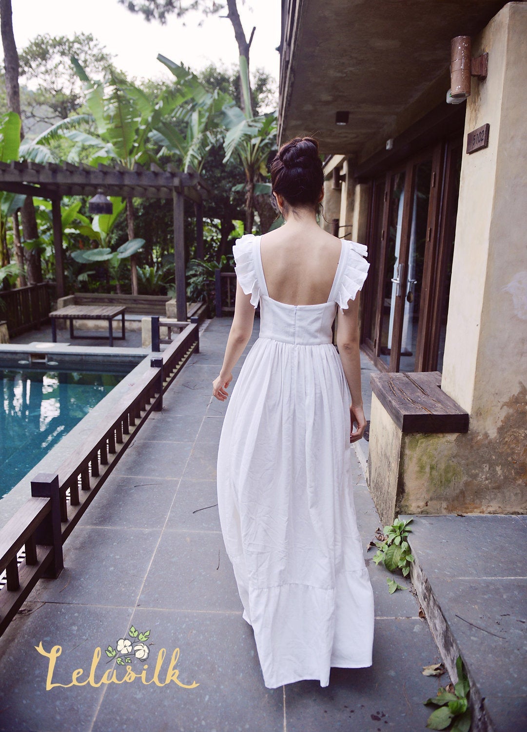 Long Linen Dress - Long Beach Dress - Women Organic Clothing
