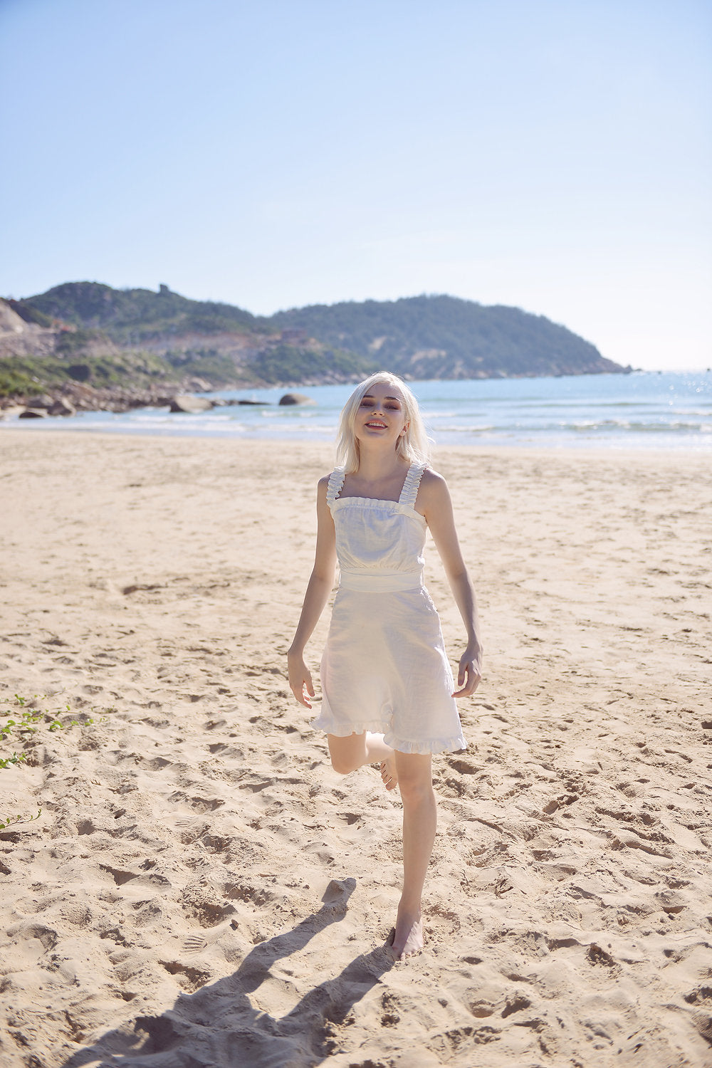 White Short Linen Dress - Linen Cotton Dress - Linen Summer Dress - Organic Cotton