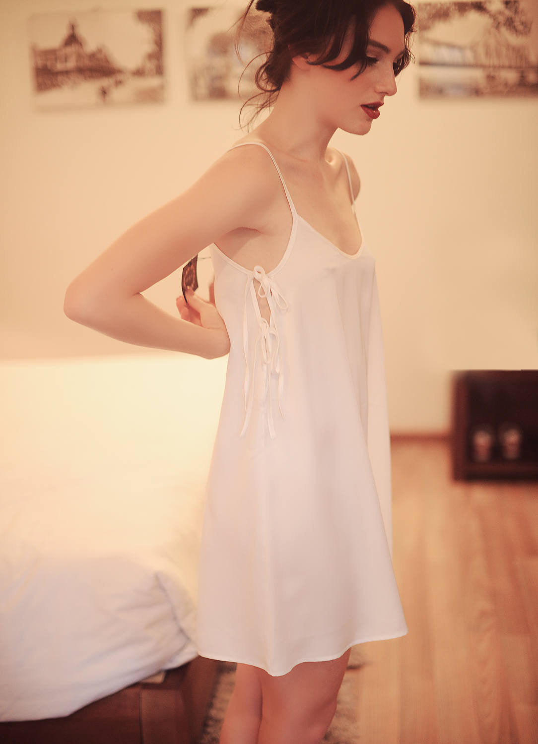 White Silk Slip Dress - Ivory Silk Slip - Silk LoungeWear - Silk Night Gown - Gift for her - Silk Lingerie Slip