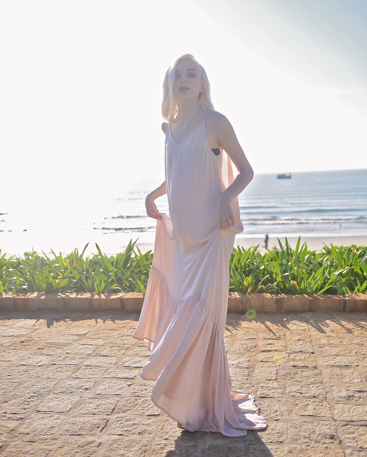 Low back Silk Dress - Summer Silk Dress - Silk Maxi Dress