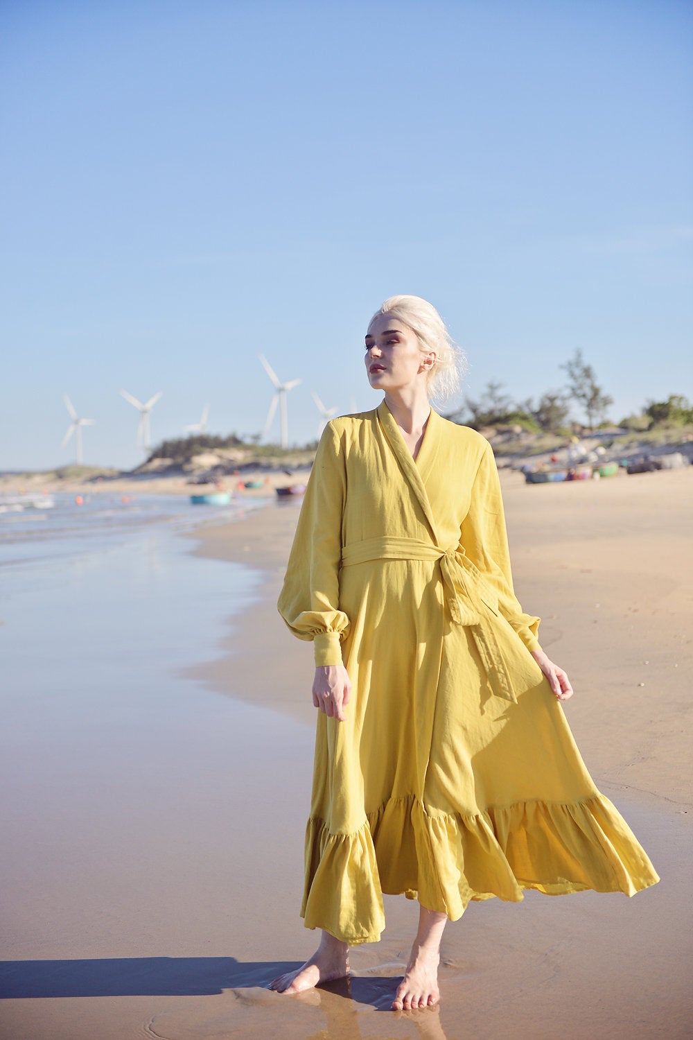 Linen Robe for Women - Linen Long Robe - Organic Cotton Women Robe