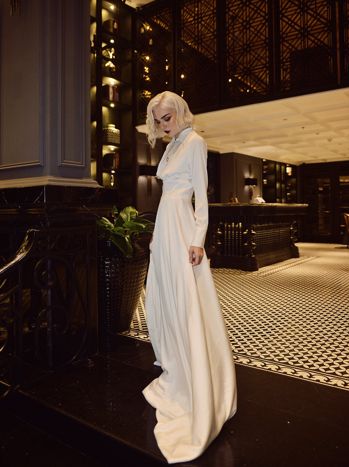 Modest Wedding Dress - Wedding Dress with Train - Bridal Dress with Train