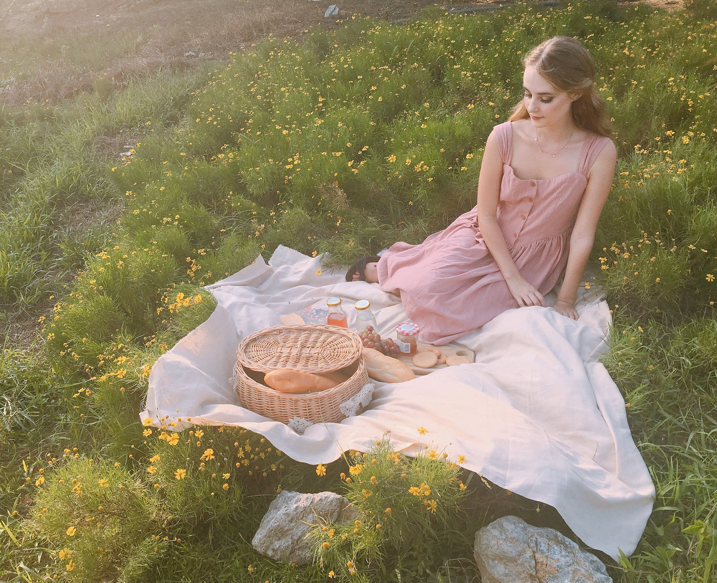 Linen Apron Dress - Cotton Casual Dress - Cotton Summer Dress